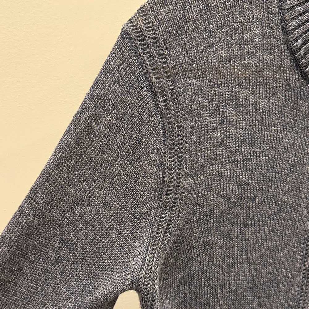 Banana Republic Men's Full Zip-Up Sweater Cardigan Size L Linen Chunky Knit